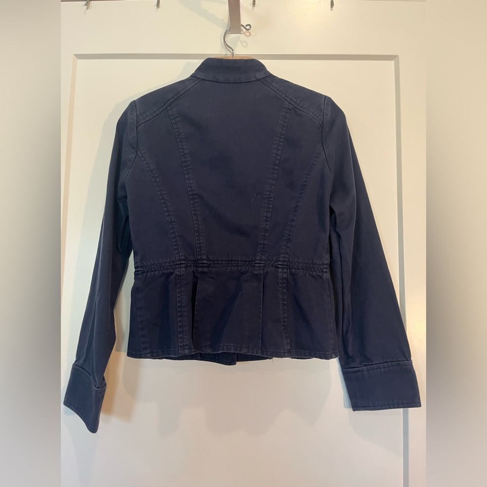 Vtg Mossimo Navy Military Utility Peplum Boho Festival Preppy Jacket Sz S - Picture 7 of 10